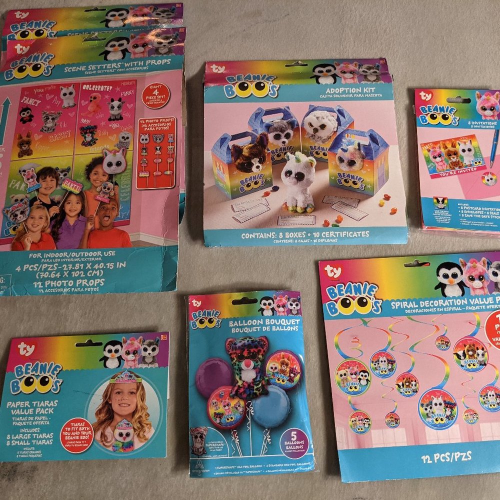 TY Beanie Boos Party Supply Bundle (Brand New)